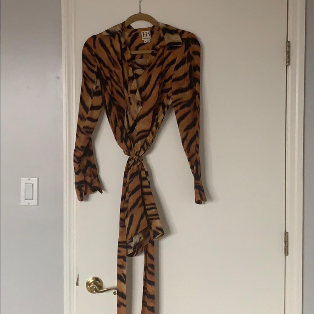 Haute Hippie Animal Print Dress with Belt
